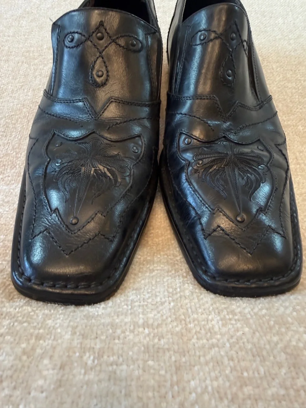 Lounge by Mark Nason Black Leather U Rock Slip On Loafer Men's 10D